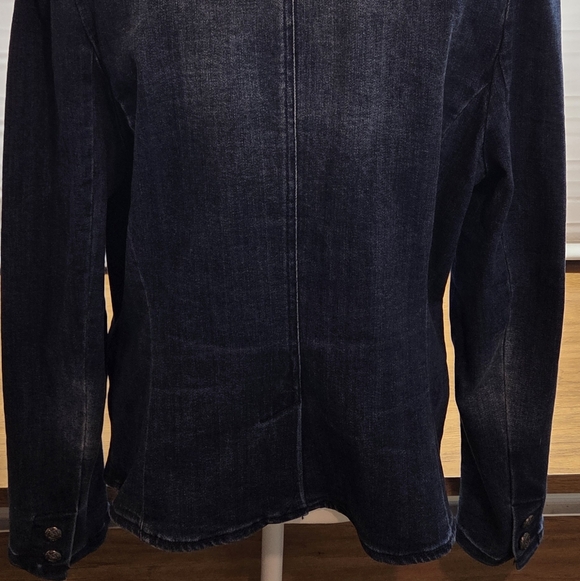 INC Women's Puff-Sleeve Blue Denim Jean Jacket - Picture 6 of 7